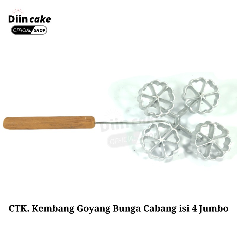 Cetakan Kue Kembang Goyang Bentuk Bunga / Bintang Cabang Gandeng isi 4 Jumbo