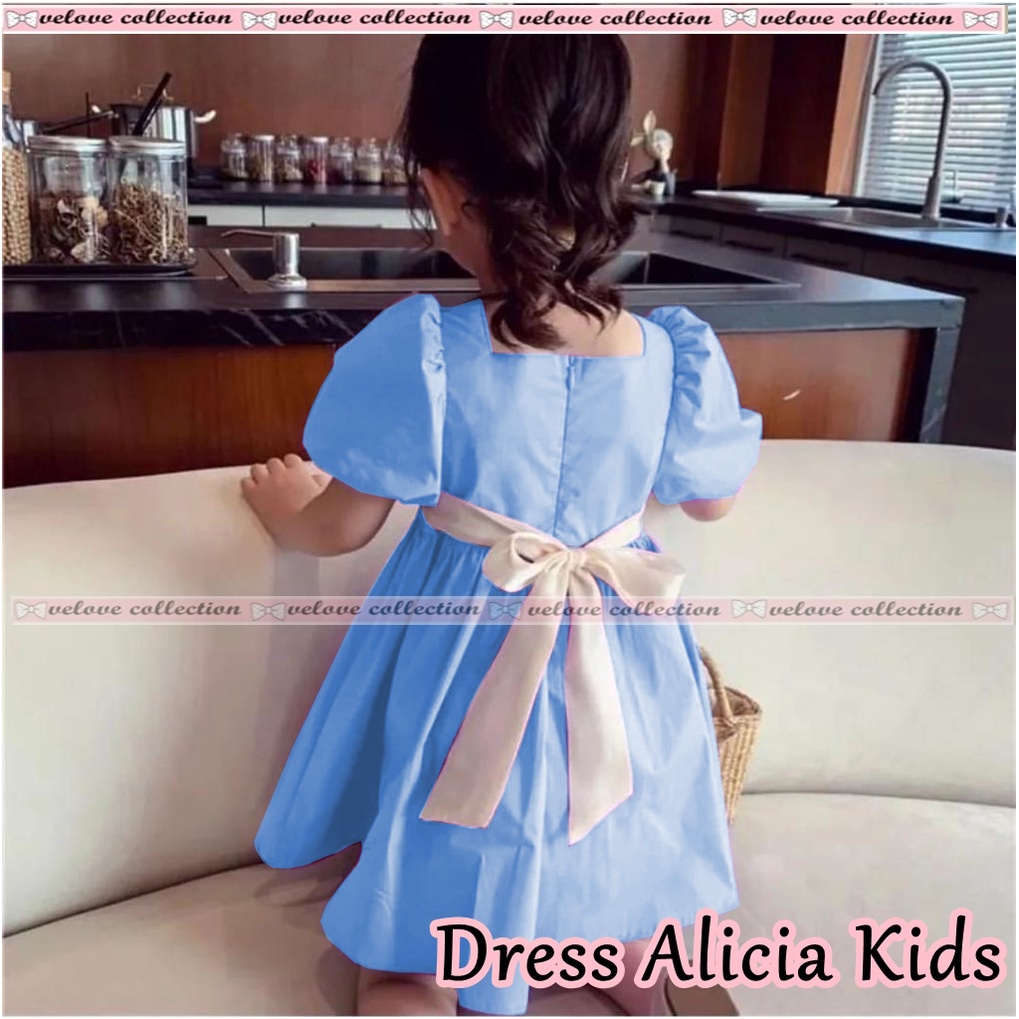 DRESS BIG RIBBON KID GAUN BABYDOLL ANAK Dress ALICIA Aline Kids Fashion Anak Perempuan Terbaru KOREAN STYLE