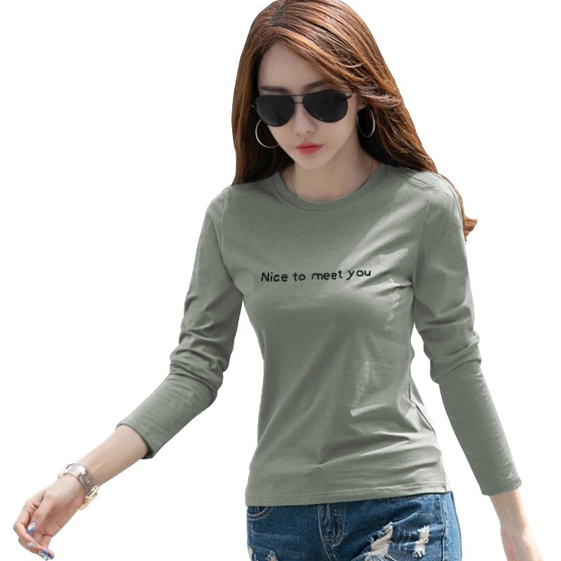 Kaos Tshirt Lengan panjang Wanita Gaya korea Printing - XSHOP Dawn