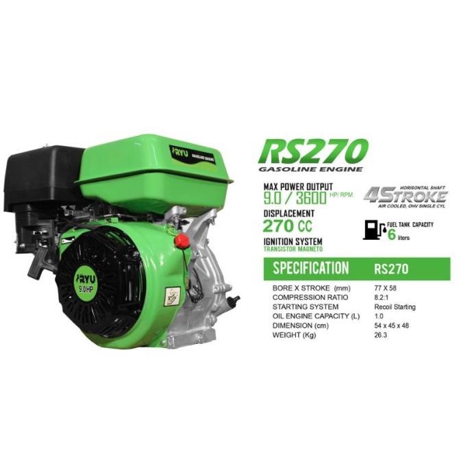 Ryu Mesin Diesel Penggerak Bensin Rs270 Gasoline Engine 9 Hp Rs 270