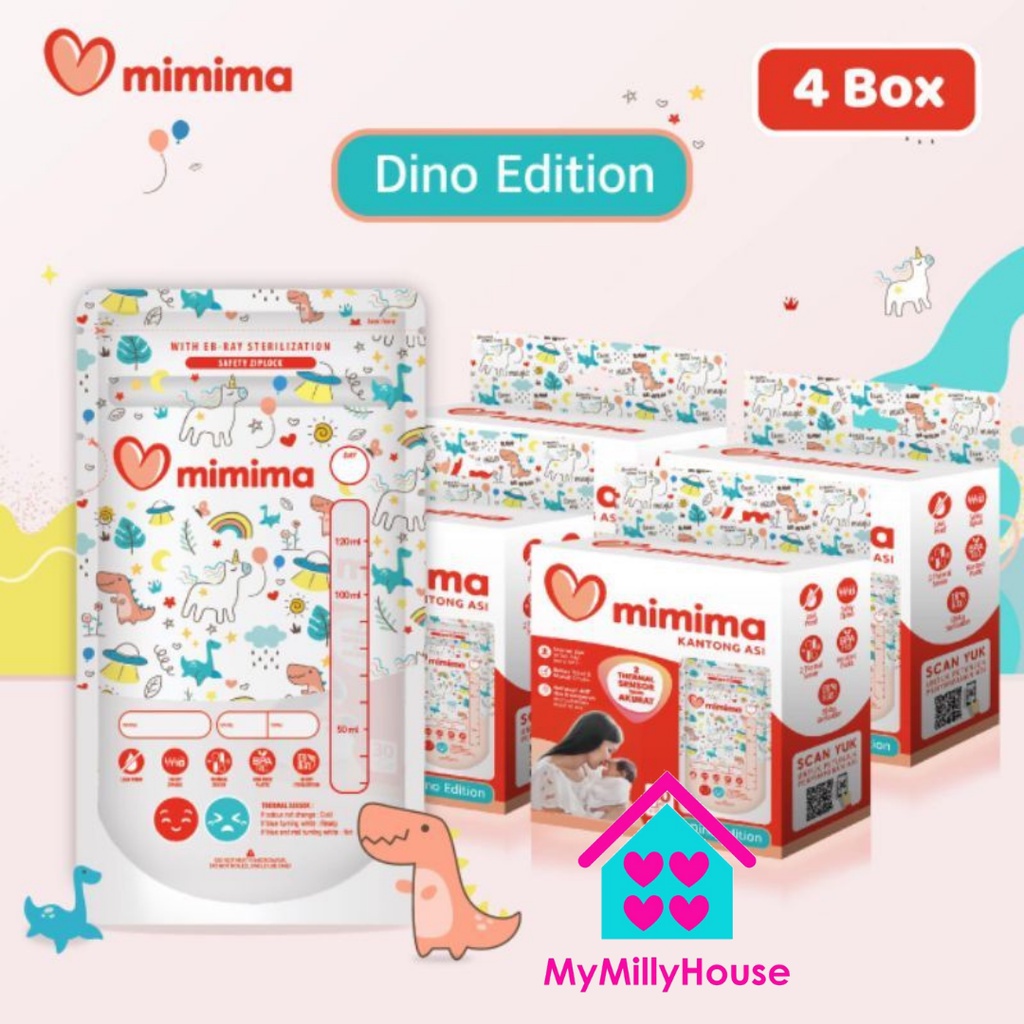 MIMIMA DINO Kantong Asi 120ml / Breastmilk Storage / Asibag isi 30pcs