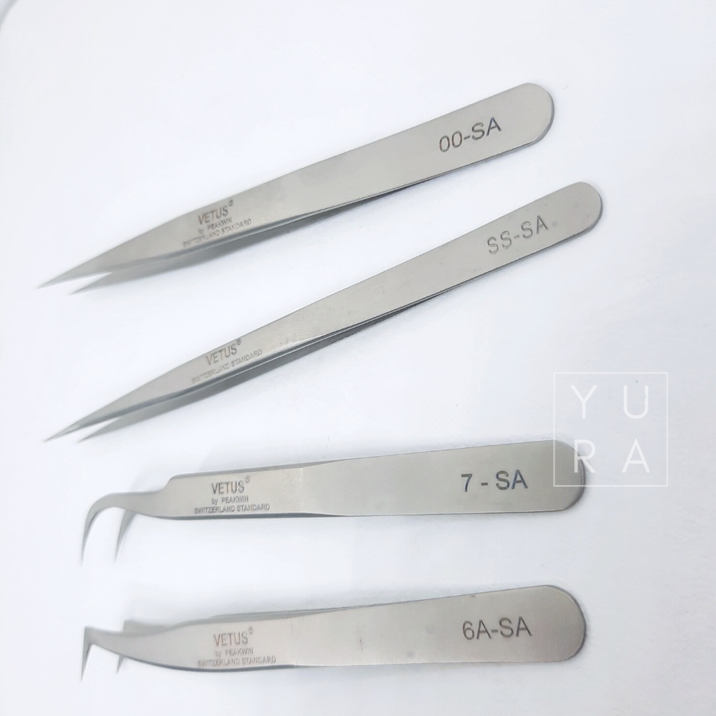 TWEEZER VETUS ORIGINAL / Pinset Bulu Mata Eyelash Extension / Russian / bengkok / lurus