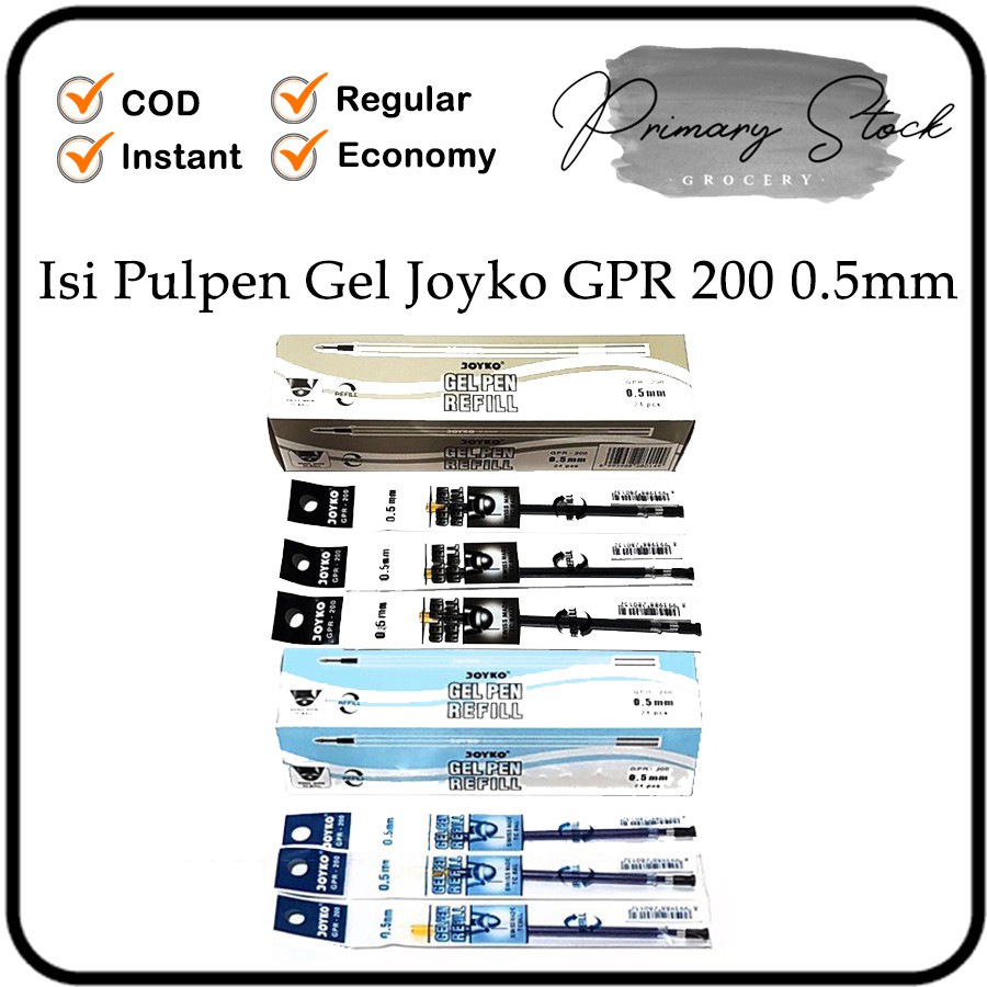 

Refill Isi Pulpen Bulpen Gel Joyko GPR 200 0.5MM Warna Hitam Biru