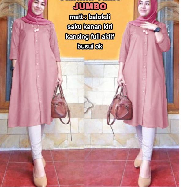 LNWB BOOM - TUNIK CANTIKA JUMBO, L, XL, XXL , 3XL / BAJU MUSLIM WANITA JUMBO/ TUNIK JUMBO / TUNIK TE