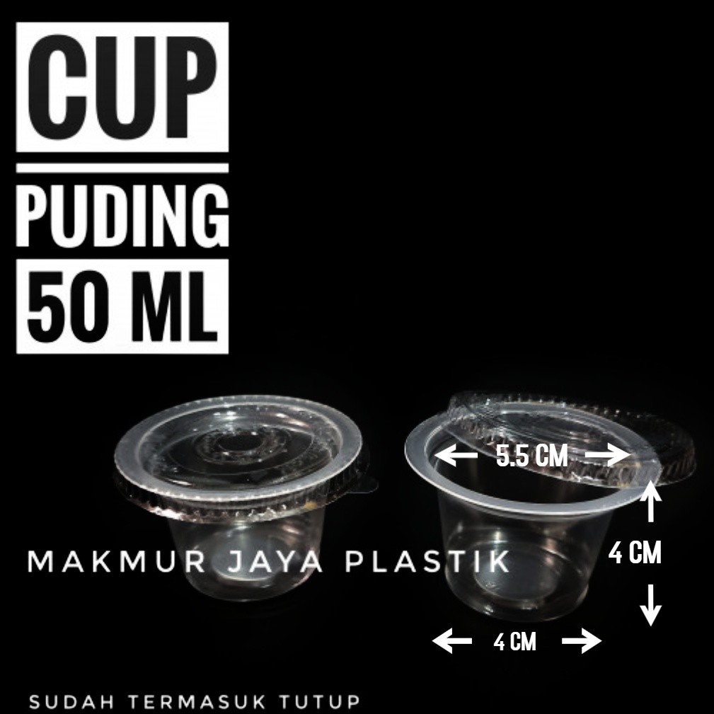 [ CUP 50ML - BENING ] CUP PUDING JELLY 50 ML ISI 50 PC + TUTUP