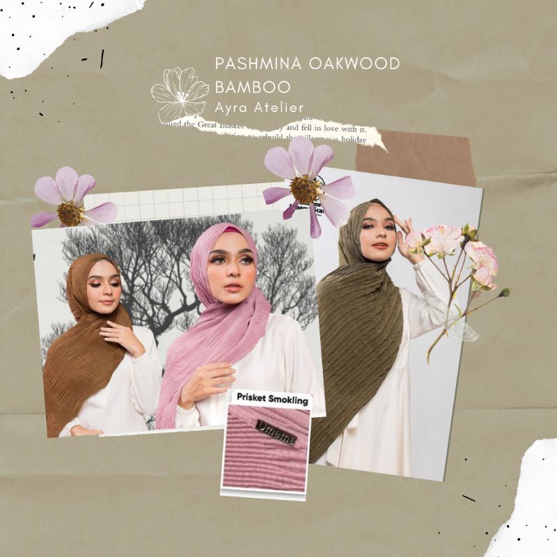 PASHMINA PLISKET ZAFRON OAKWOOD PASMINA BAMBOO KATUN UMAMA cotton premium premium