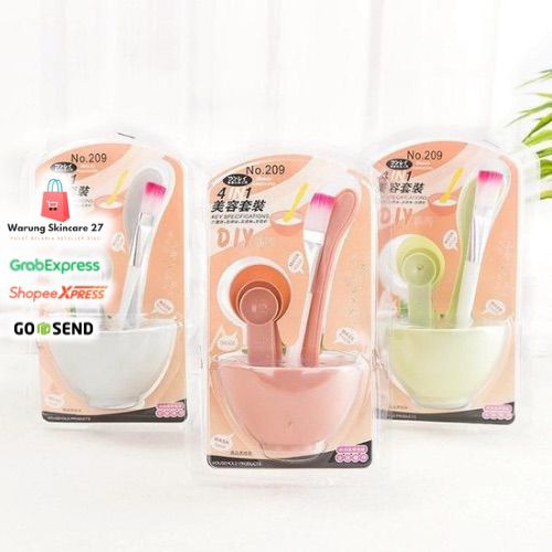 MANGKOK MASKER SET 4IN1 MANGKUK KUAS SPATULA SENDOK TAKAR