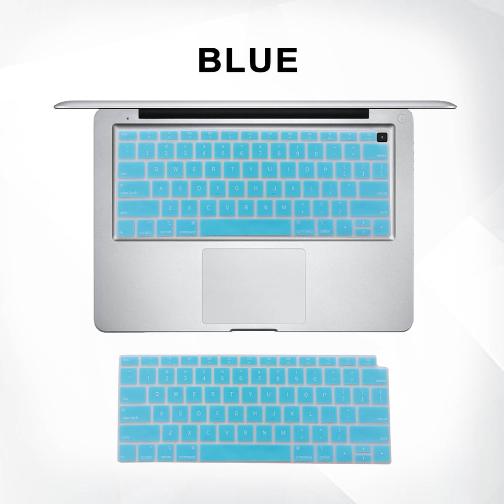 Keyboard Silicone Skin Protector Waterproof Silikon Pelindung Keyboard Macbook Air Pro 13 14 16 2017 2018 2019 2020 2021 A1932 A2179 A2337 A1706 A1708 A1989 A2159 A2251 A2289 A2338 2442 2485 A2141 A2289 A2251 Polos Warna Biru Ungu Merah Abu Murah Lentur