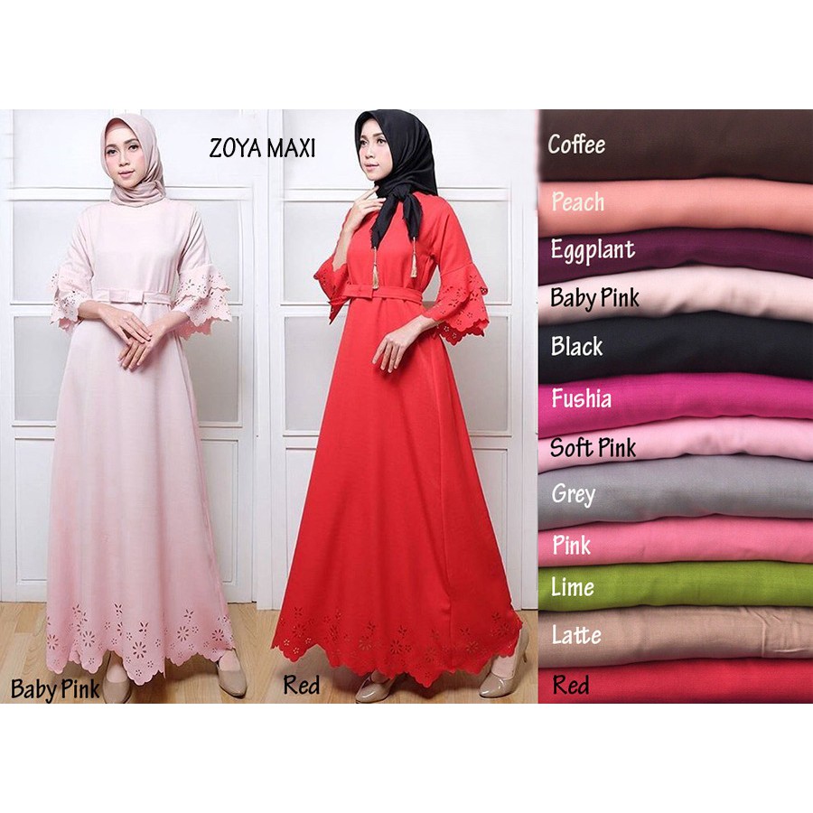 Baju dress Zoya maxi GZ maxi wanita baloteli var color murah