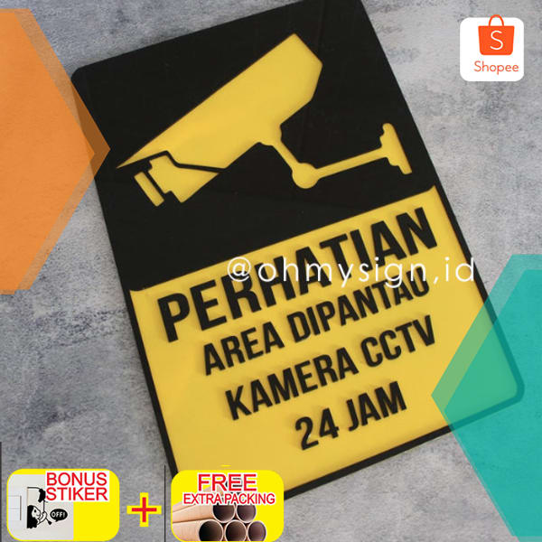 

Sign Akrilik CCTV 20x30 Timbul / Sign Board Acrylic / Signage Akrilik Elegan