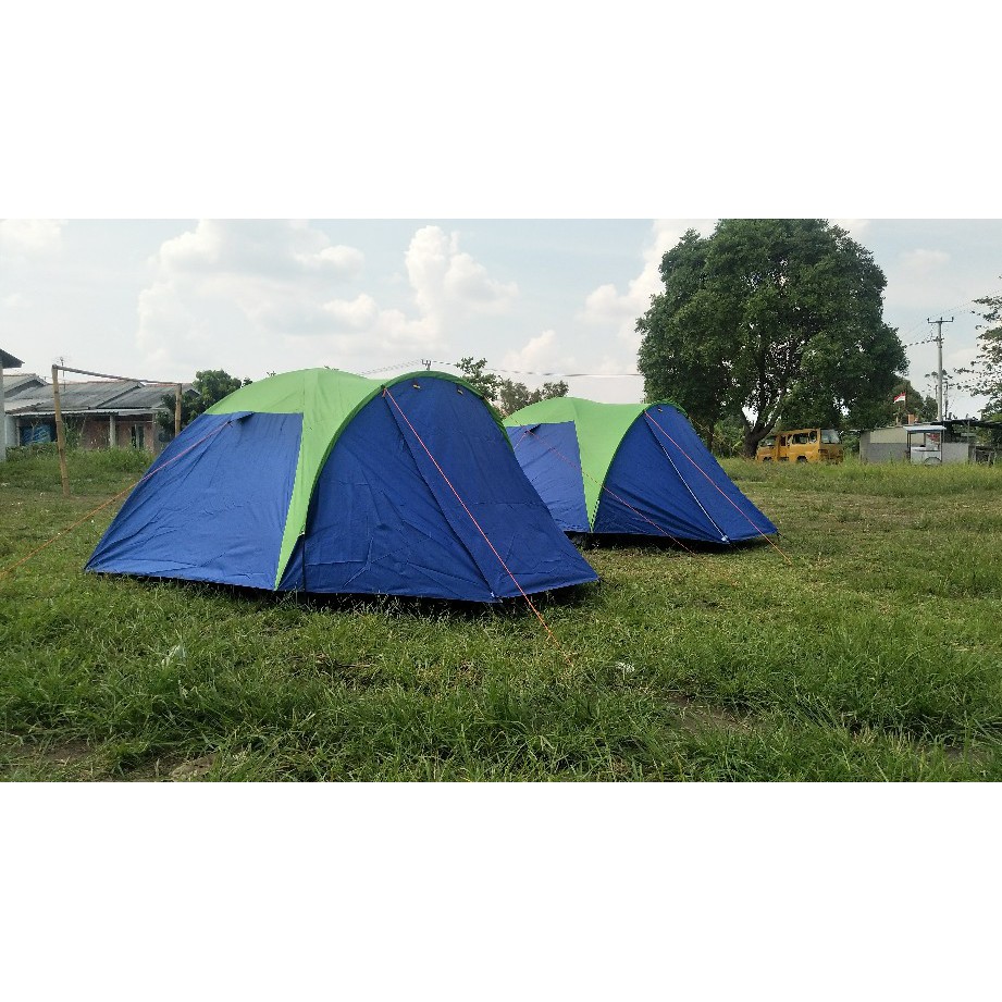 Tenda Dome 4/5 Orang Double Layer` 4P 5P Anti Air Waterproof Tent` Kemah Outdoor Camping Indoor