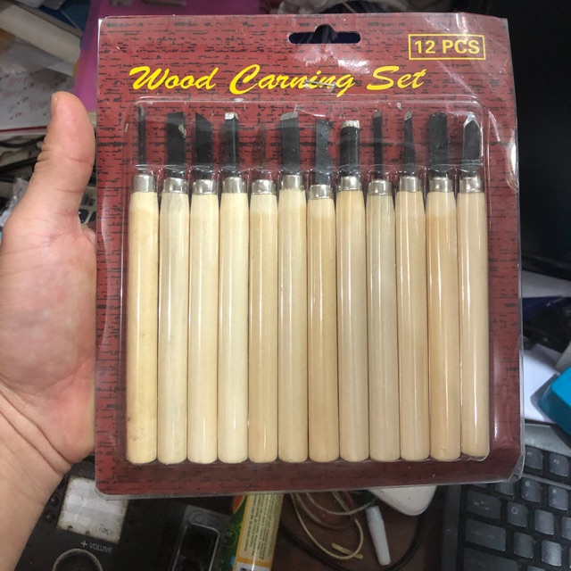 

Wood carving 12 pisau pisau ukir kayu atau karet lino