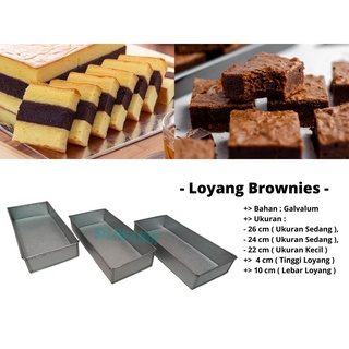 Jual Loyang Brownies Loyang Persegi Panjang Isi Pcs Berbagai Ukuran Shopee Indonesia