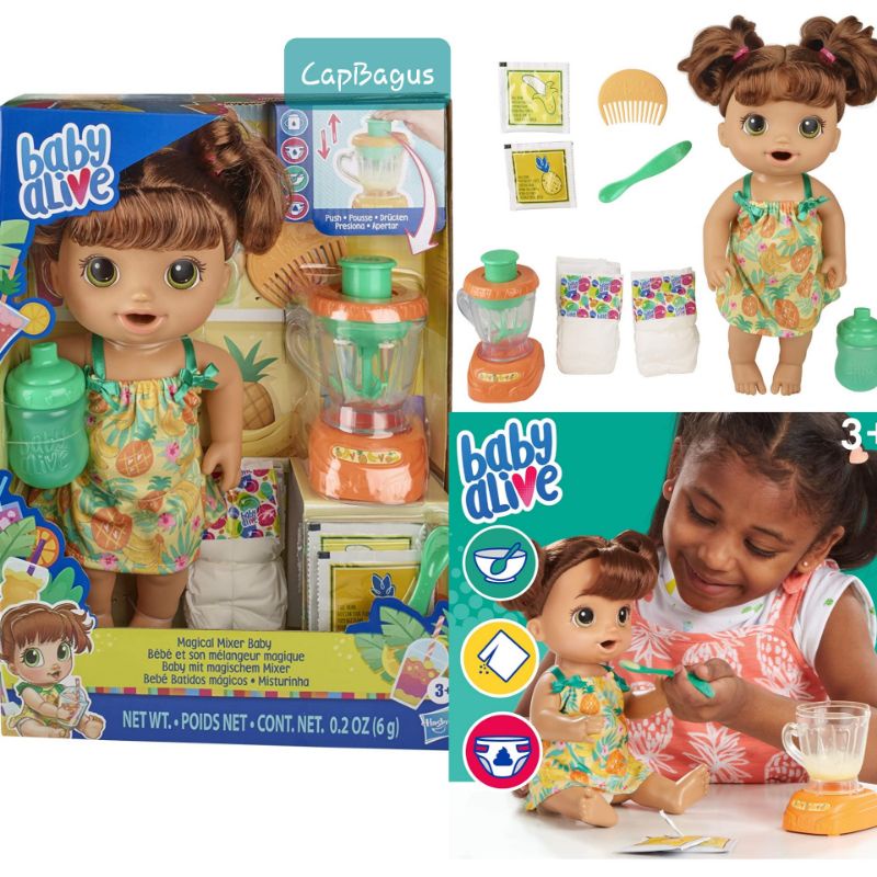 Baby Alive Mixer Drink and Pee Doll BabyAlive Playset Boneka Bayi Aksesoris Komplit Bisa Minum Makan