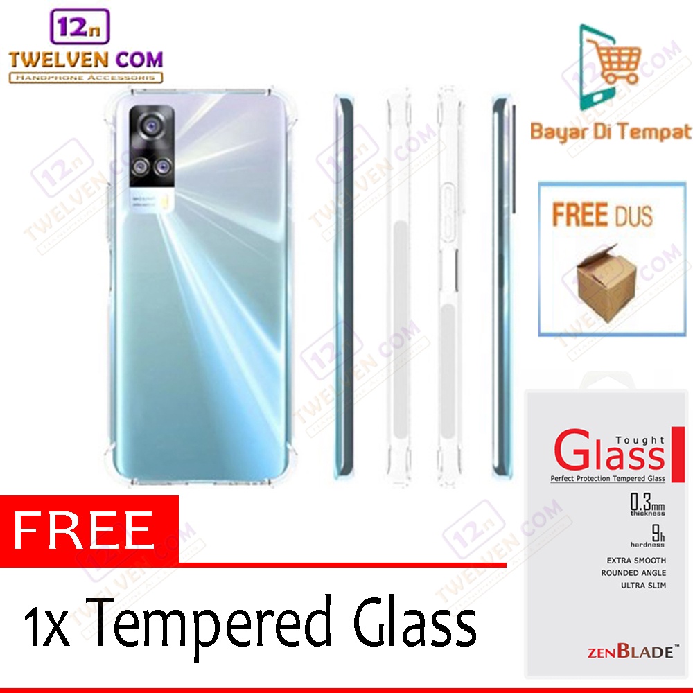 [FLASH SALE] Case Anti Crack Anti Shock Softcase Vivo Y51 2020 - Free Tempered Glass