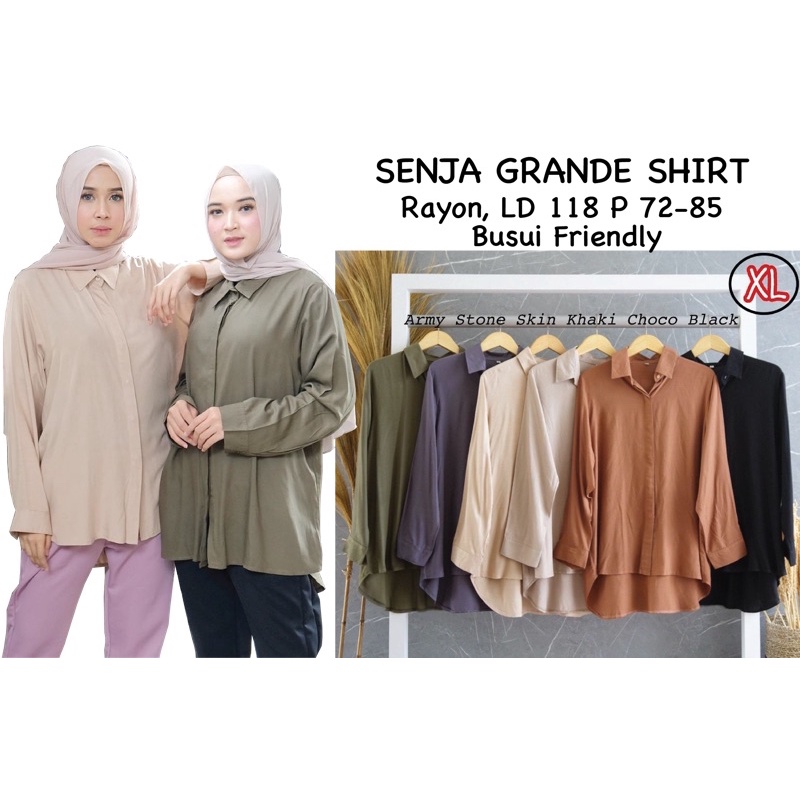 [REAL PICTURE] SENJA GRANDE SHIRT XL KEMEJA JUMBO BIG SIZE RAYON TANAH ABANG PGMTA METRO GROSIR SUPP