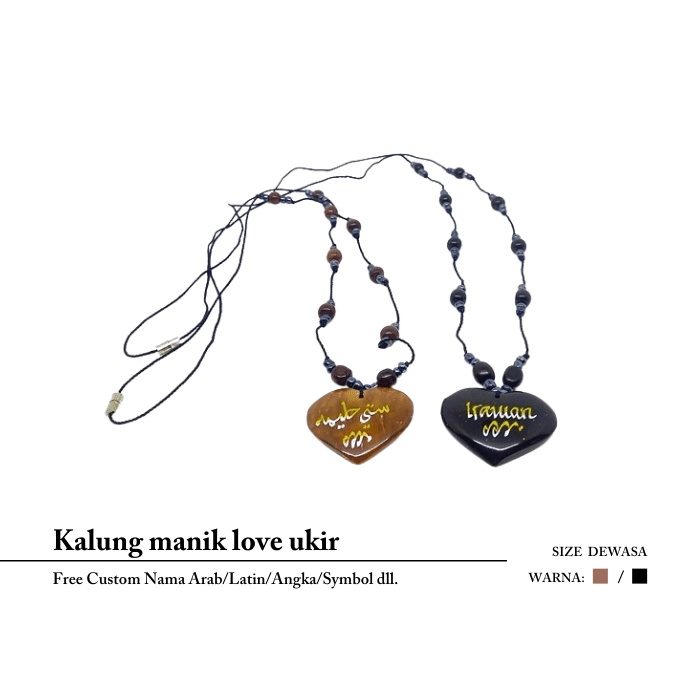 Kalung Wanita Liontin Love Nama Custom Ukir Kaokah Kokka Kaukah Koka Kaoka Original