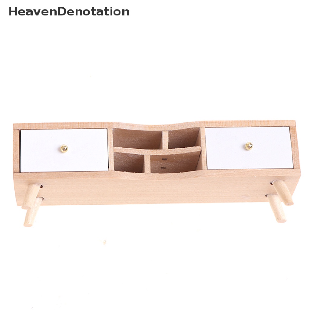 [HeavenDenotation] 1:12 Dollhouse Miniature Furniture Wooden TV Cabinet Dolls House Accessories