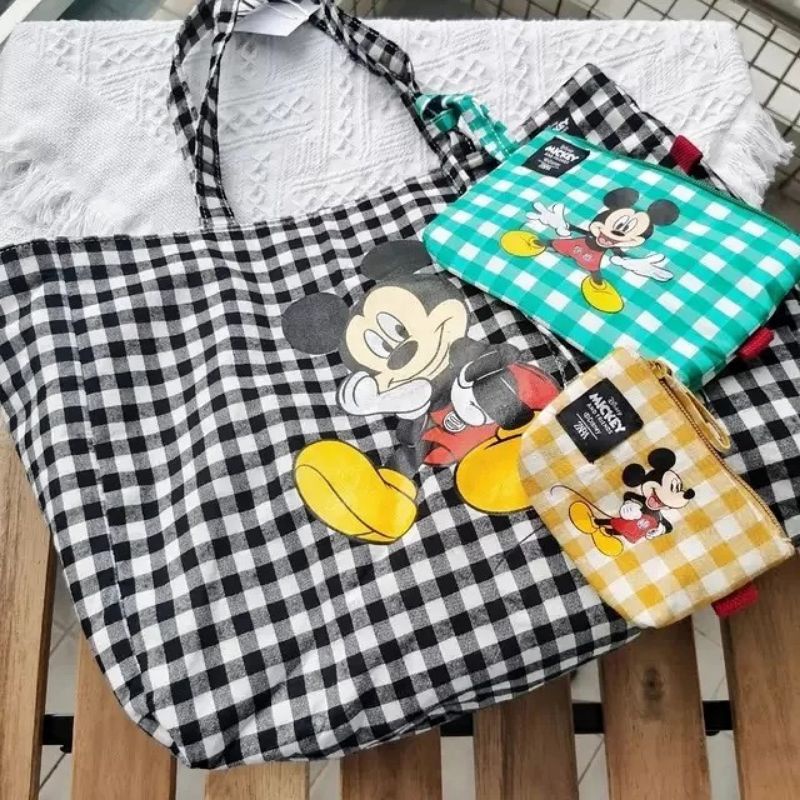 ZRA Mickey Mouse Disney Gingham Tote Bag