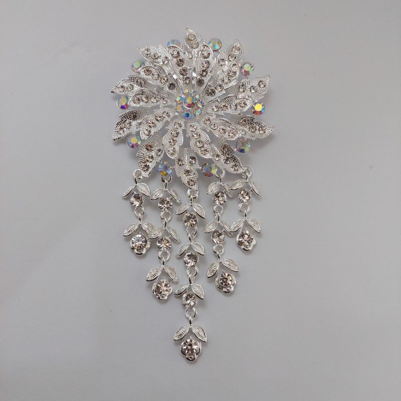 Bros kutubaru Bros kebaya mata Bros pesta Bros asesories wanita-Motif 1 putih