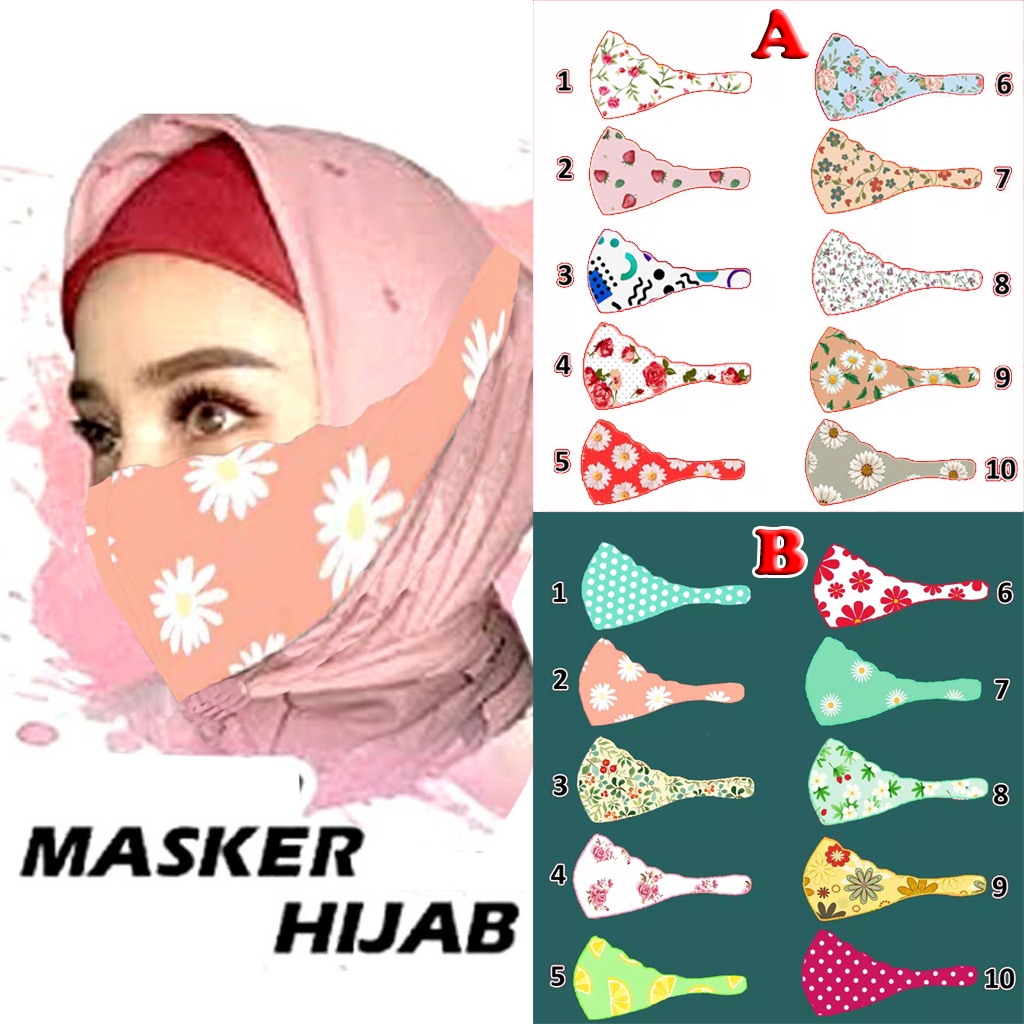 Masker hijab headloop scuba washable motif 4