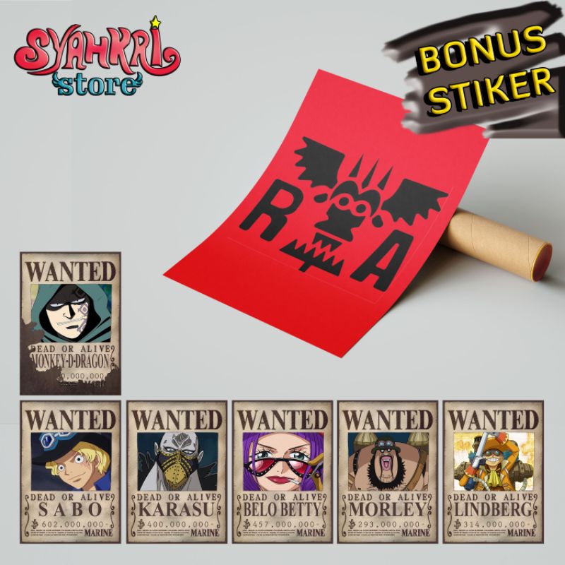 Jual Revolutionary Army Poster Wanted Bounty One Piece Monkey D Dragon Sabo Morley Karasu Belo Betty Lindberg Shopee Indonesia