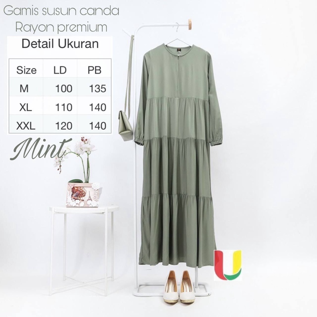 Gamis Rayon Polos Model Gamis Canda Susun 3 Rempel Lengan Panjang Busui Resleting Fit To M-XXL / Gamis Rayon Terbaru