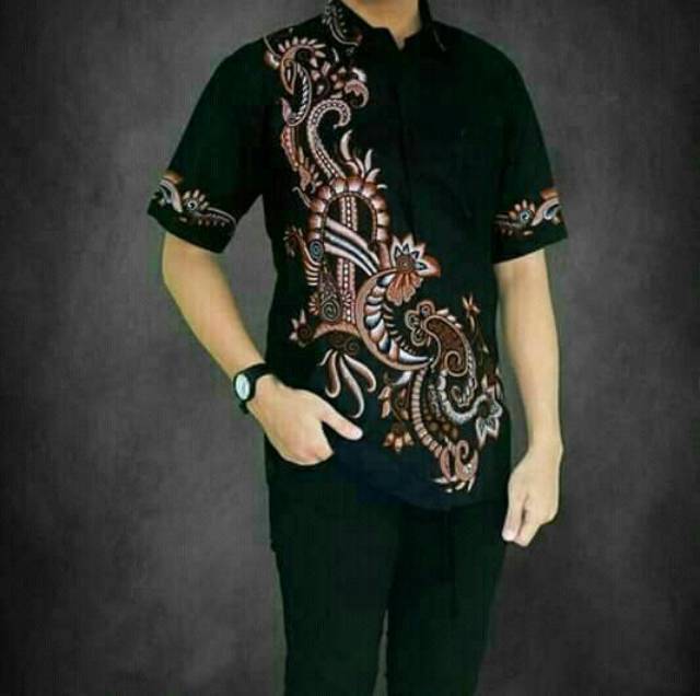 Kemeja Batik Pria Lengan Pendek semi tulisbfj