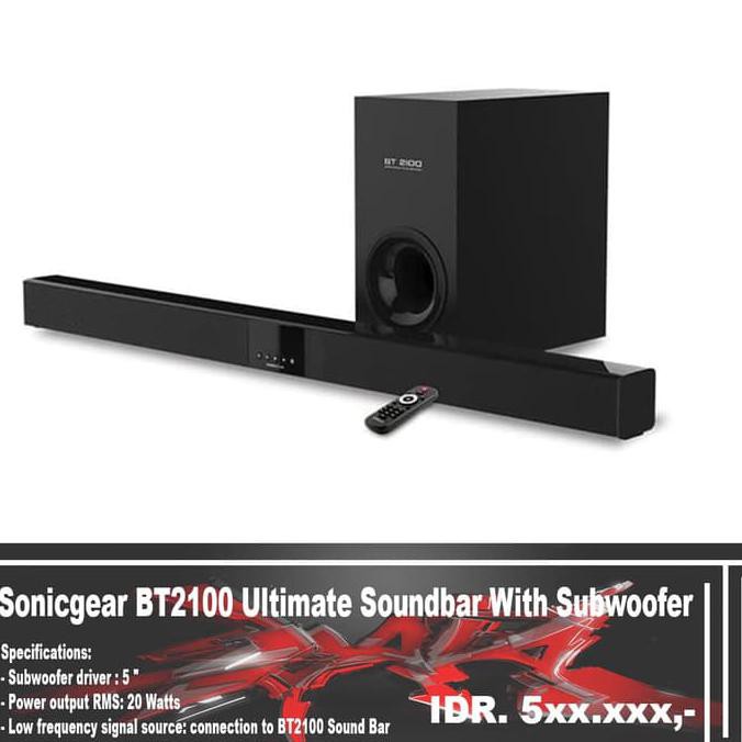 Super Sale SONICGEAR BT2100 Bluetooth Soundbar With Subwoofer Ready Stock