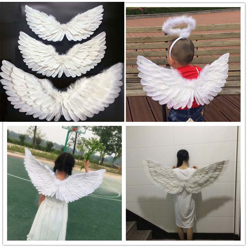 Kostum Sayap Malaikat Untuk Anak-Anak Bulu Putih Sayap Peri Set Dengan Tongkat Dan Halo Untuk Properti Foto Bayi Perempuan Menari Cosplay Ulang Tahun Halloweeen Natal Pernikahan Outfit