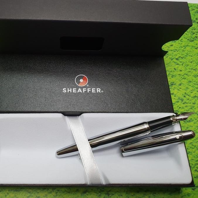 

Pulpen Sheaffer Original VFM Chrome Plated Fountain Pen Free Ukir Nama