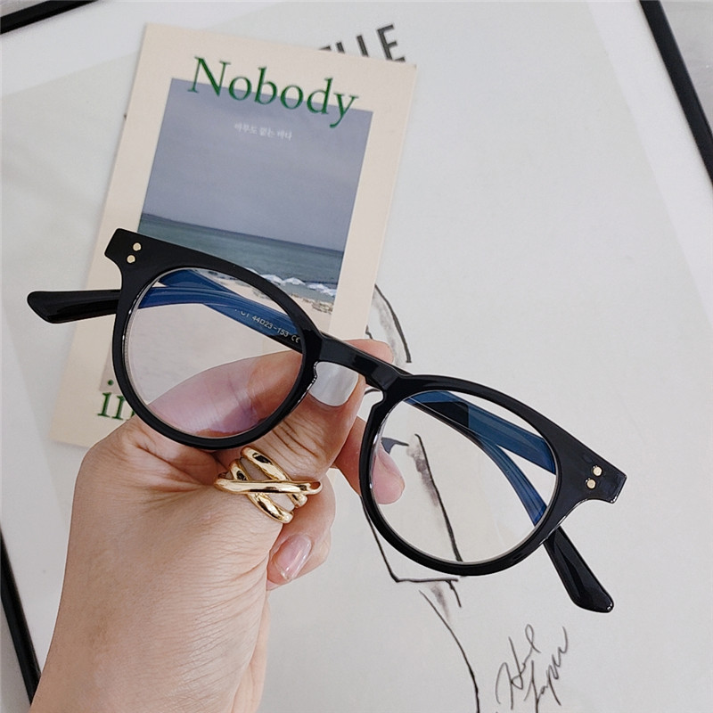 【YUZHU】COD Kacamata Fashion Style Round Frame Kacamata Retro Kacamata Anti Radiasi untuk Wanita