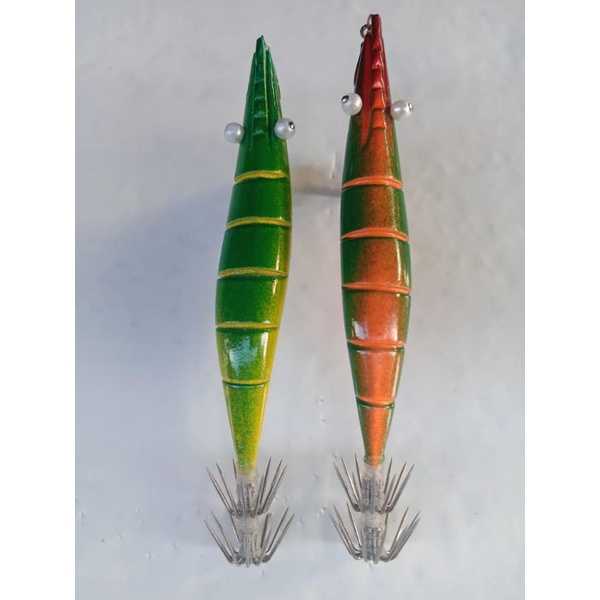 Udang kayu UMPAN PANCING CUMI egi motif ukir handmade