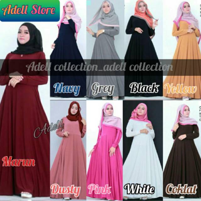 Gamis polos Jersey Premium klok mayung/Gamis jersey murah high quality
