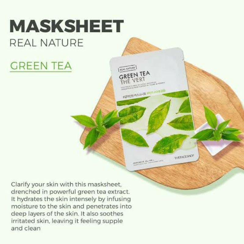 THE FACE SHOP REAL NATURE FACE MASK 20 G POMEGRANATE LEMON CITRON GREEN TEA