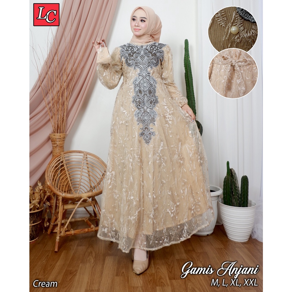 Permata Olshop / Gamis Anjani LK / Kebaya Brokat Bordir Premium / Gamis Lebaran / Baju Pesta Kondangan