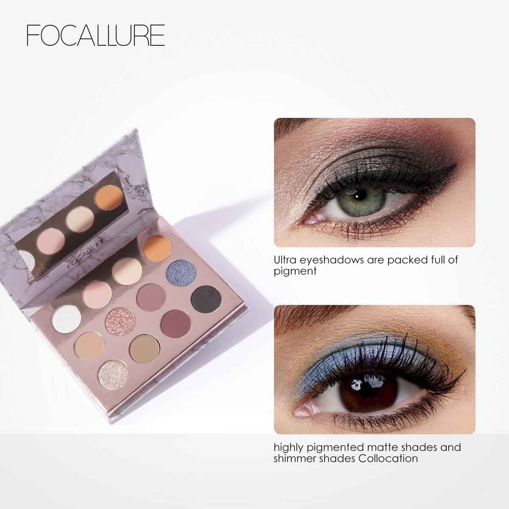 FA61 3 FOCALLURE 12 Colors Eyeshadow Palette Eye Makeup