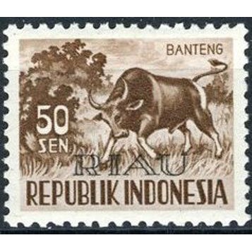 

12145 Indonesia MNH 1v 12.01.1957 Fauna Ovpt RIAU