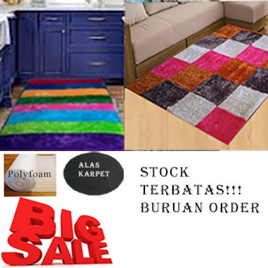 Karpet bulu rainbow/catur 100x150x2cm RANDOM STOK TERBATAS