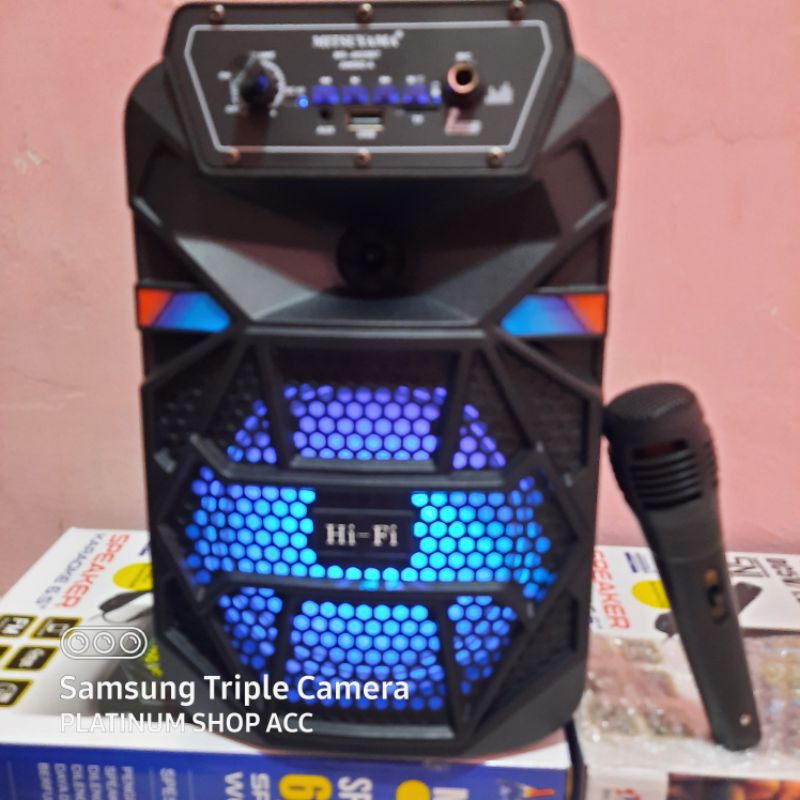 Speaker Karaoke Wireless Bonus Mic woofer 6,5inc Super Bass/Speaker Aktif Bluetooth Radio Fm Usb Aux