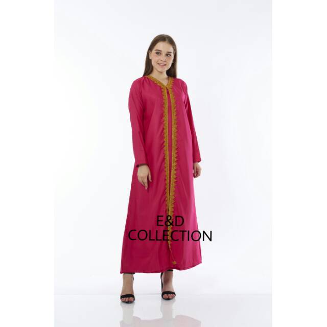 Abaya arab renda bali pink