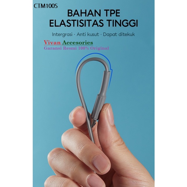 Vivan CTM100S Kabel Cable Data Colorful Tube Micro USB 2,4A 30PCS/BOX