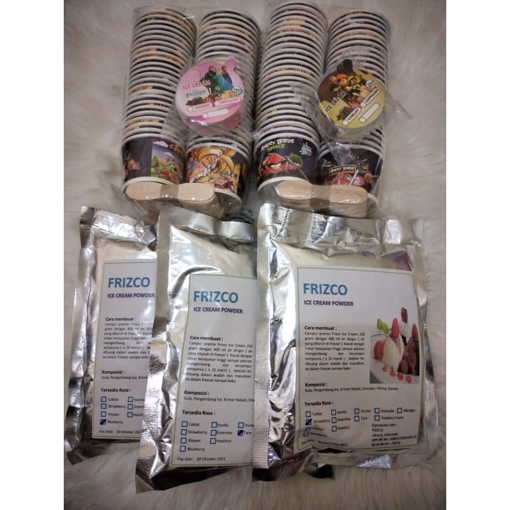 

Paket Ice Cream D (Frizco Es 250gr x 3 + cup 50ml 2 pack lengkap)