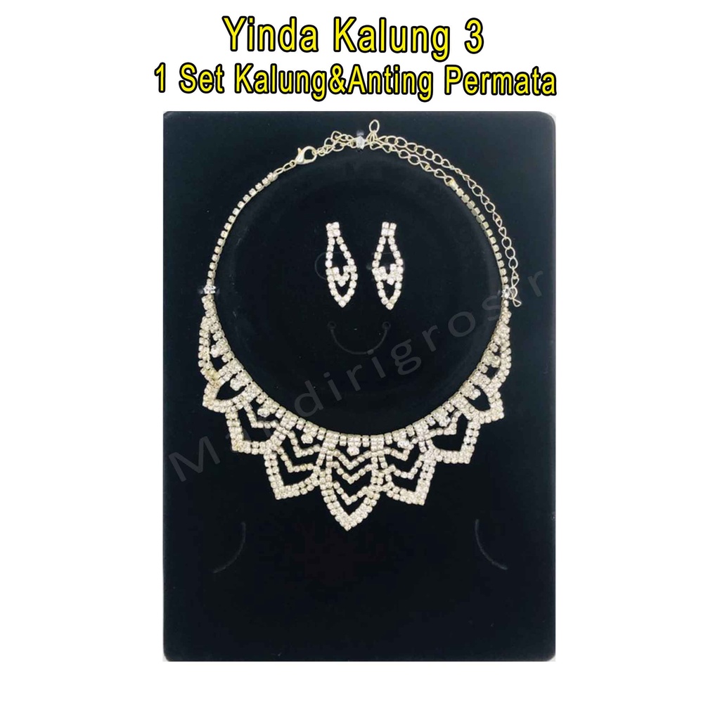 1 Set Kalung&amp;Anting Permata * Yinda Kalung 3 * Kalung Fashion * Aksesoris