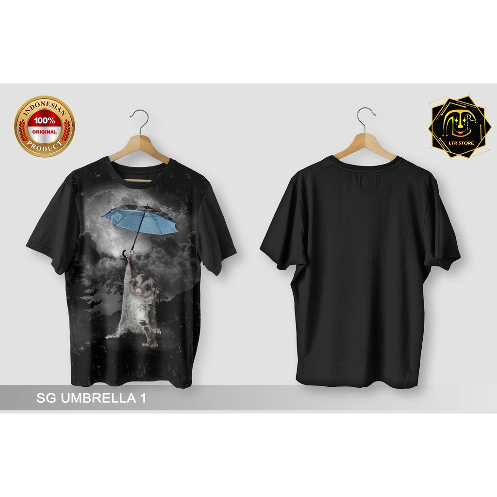 [ BAYAR DI TEMPAT ] BAJU PRINTING GAMBAR SUGAR GLIDER SG UMBRELLA 1  - KAOS DISTRO ORIGINAL MOTIF TU