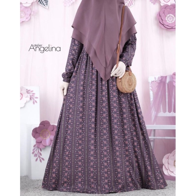 Sarah Dress Versailles Fudge Ungu XS AA atelier angelina MLF BSD japanese viscose