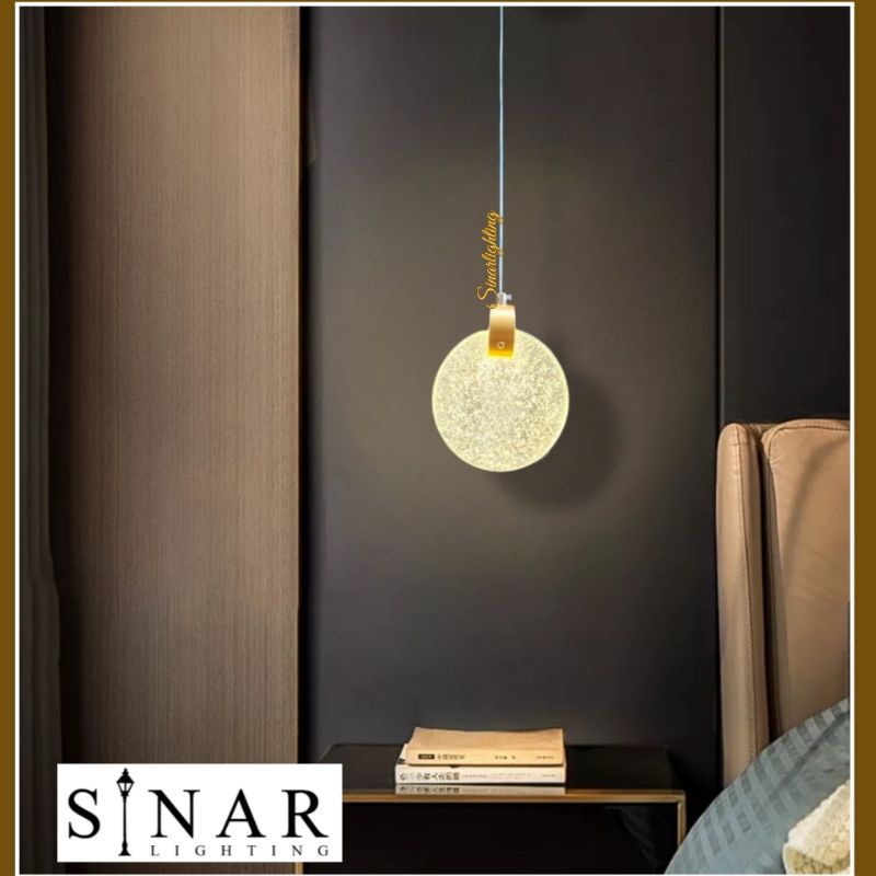 Lampu gantung tunggal Elegan kristal bulat D80066