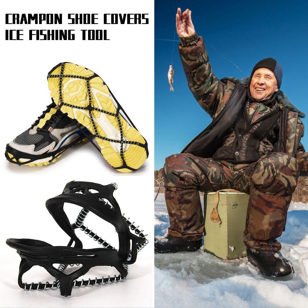 Top 1Pa Ice snow route Shoe HOT Ice Grip Walk Walk Walk Traction Cleats Musim Dingin Memancing Es Alat Pancing