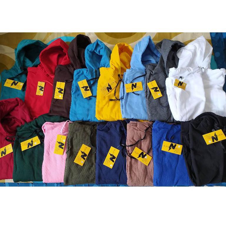 {SP BBC 16F5Aw} Jaket Jumper Hoodie polos hitam L,XL,XXL pria wanita N STORE ☼