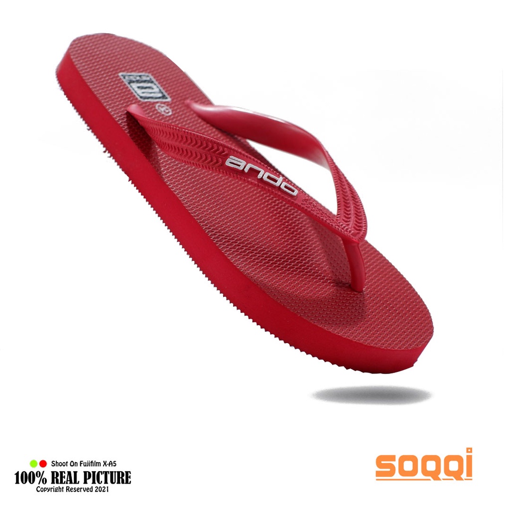 Sandal pria japit karet original sendal jepit cowok laki-laki dewasa ukuran jumbo model flat slide flip flop lentur tahan air branded Ando Hawai big size terbaru promo murah cod keren 43-44